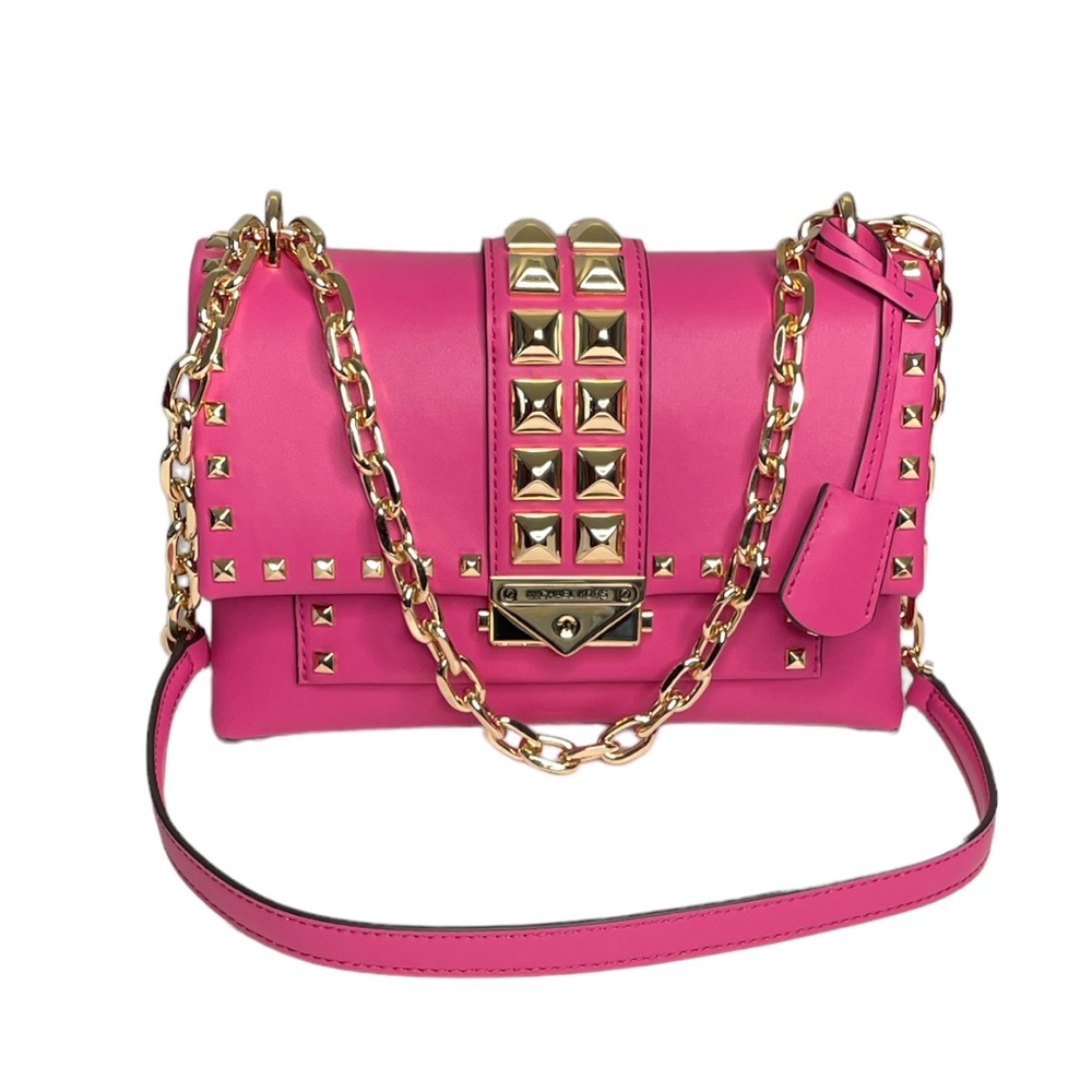 MICHAEL Michael Kors Cece Studded Medium Flap Pocket Shoulder Bag French Pink